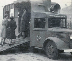 Citizens Advice Bureau in horse box during the war website image