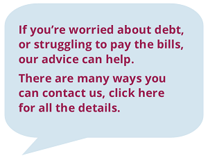 debt advice speech bubble