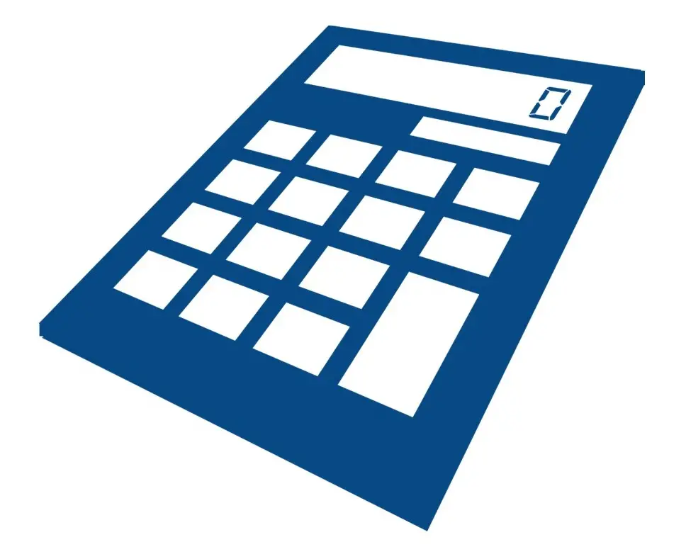 calculator in blue