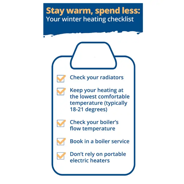 Stay warm spend less on your energy bills checklist for winter 2025